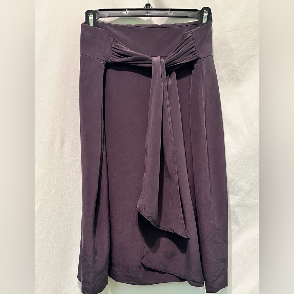 Elegant Vintage Navy Tie-Front Skirt